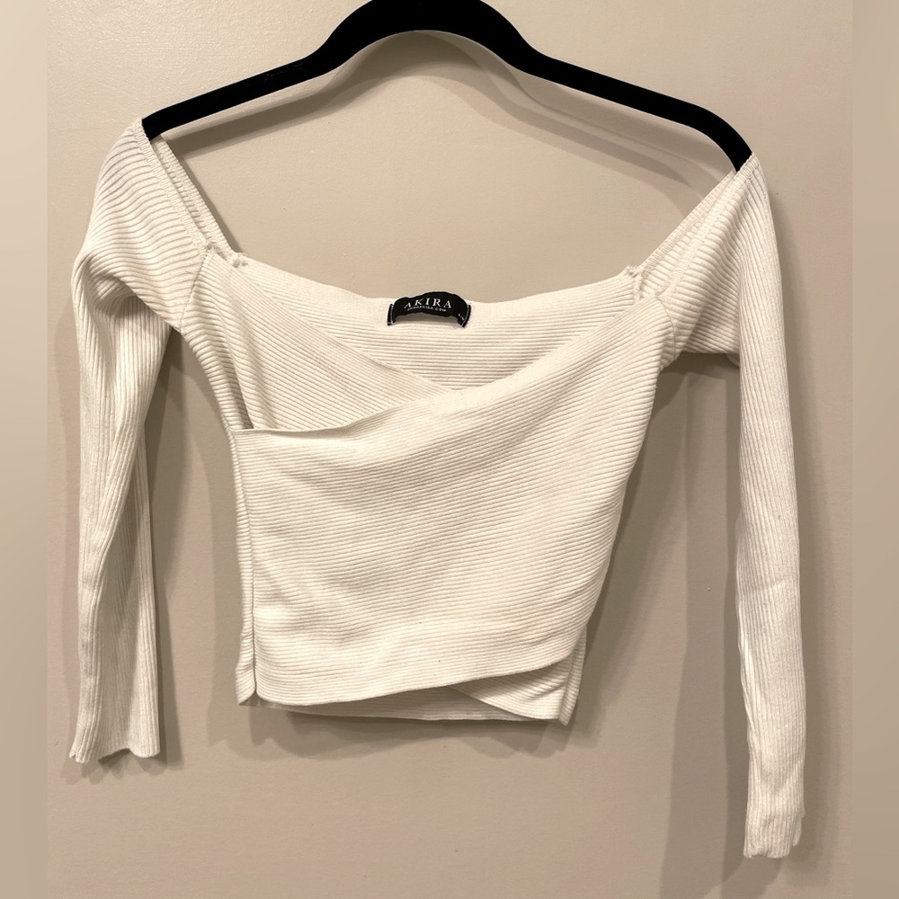 Off the shoulder white crop top